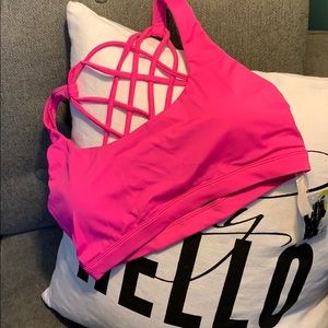 Hot pink sports bra